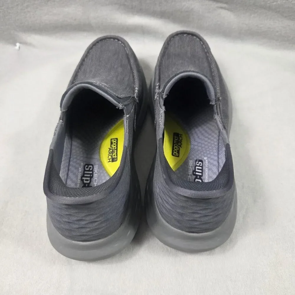 Skechers Men's Grey and Black Loafers